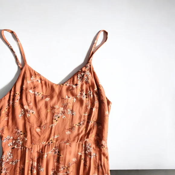 A.N.A A New Approach Rusty Brown Floral Dress-Size Small - Picture 7 of 7